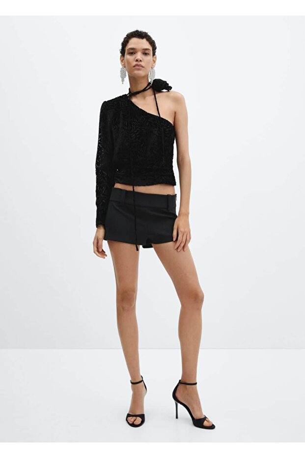 Maksi Çiçekli Kadife Bluz - 2