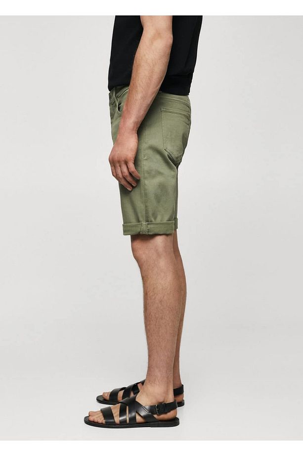 Slim fit kot bermuda şort - 6
