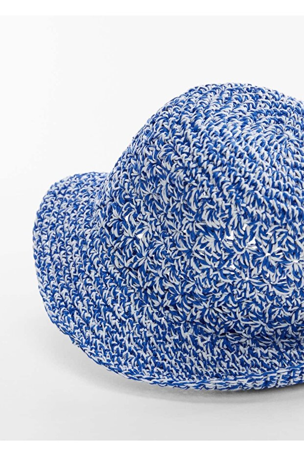 İki tonlu doğal elyaf şapka - 4