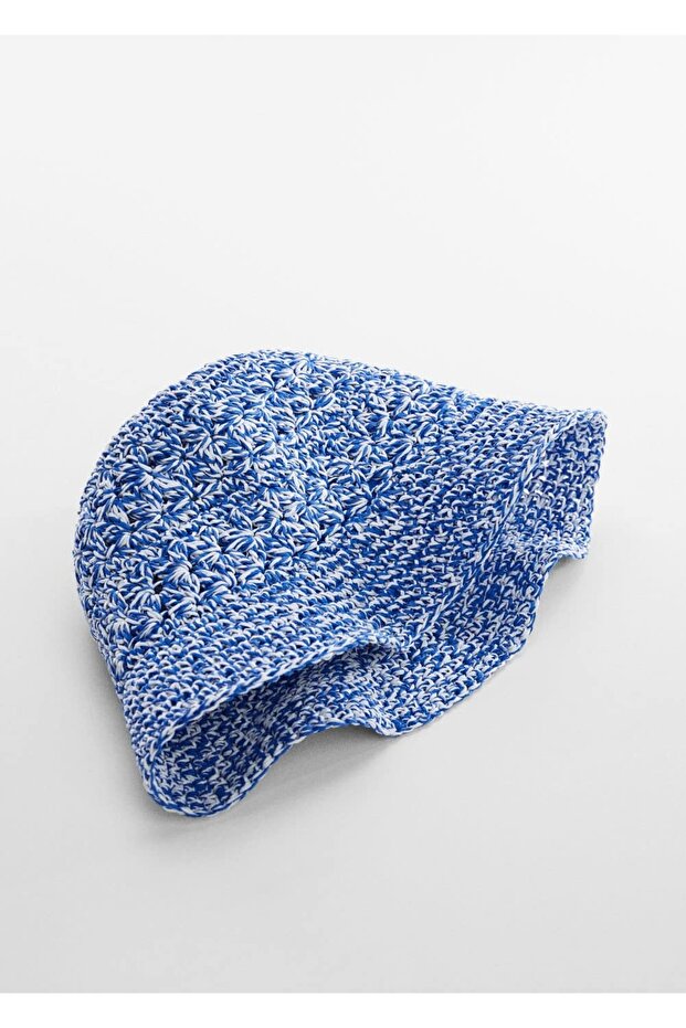 İki tonlu doğal elyaf şapka - 1