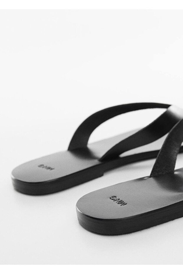 Bantlı deri sandalet - 4