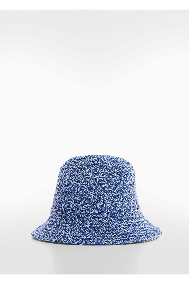 İki tonlu doğal elyaf şapka - 3