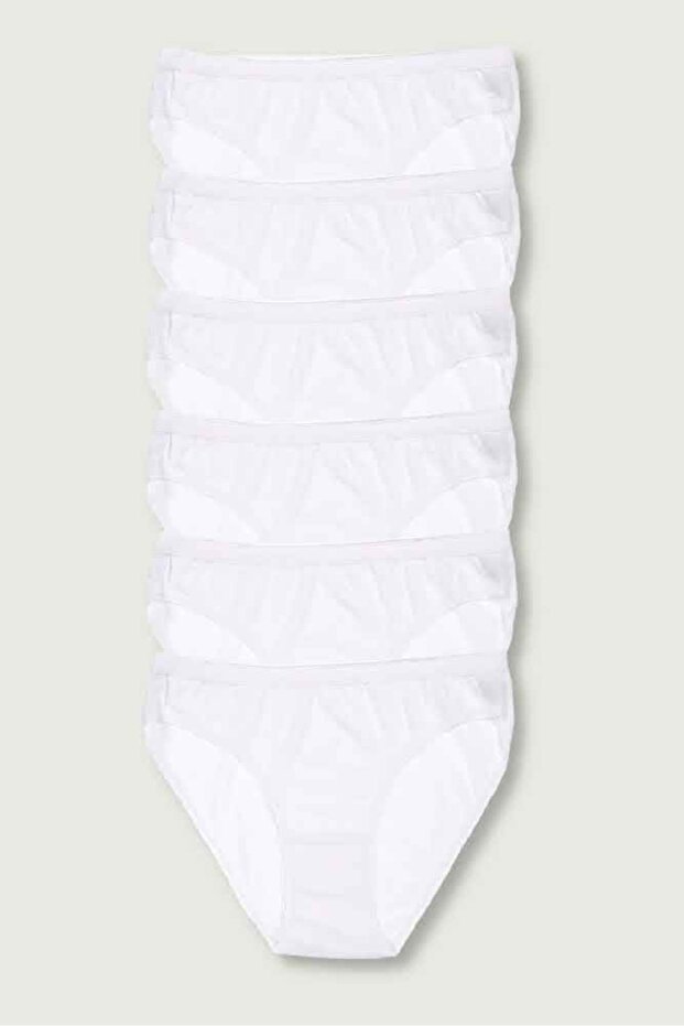 women's white 6 pack bikini panties cotton