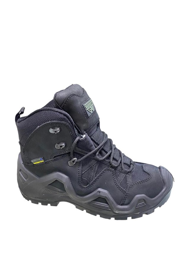 AYZ OUTDOOR WARBOOTS BLK-2047 NUBUCK LEATHER WATERPROOF LINING OFF-ROAD AND MILITARY BOOTS BLACK COLOR HALF SIZE