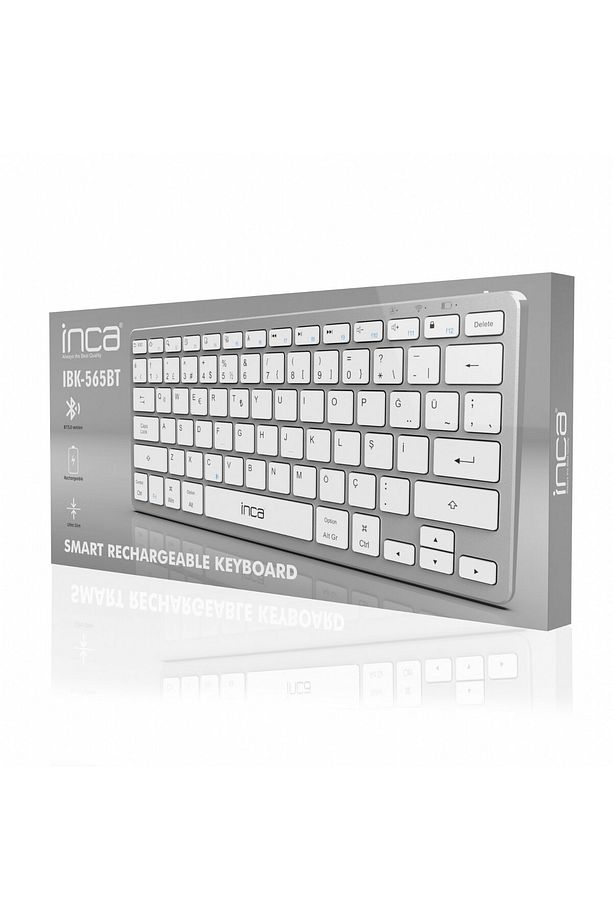 IBK-565BT Bluetooth 5.0 Şarj Edilebilir Akıllı Gümüş Klavye - 9