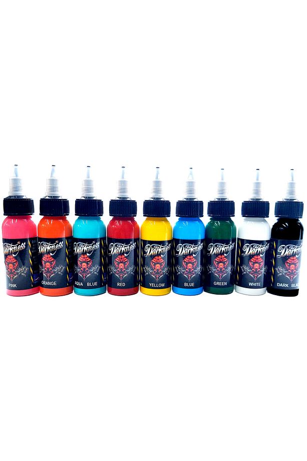 DÖVME BOYASI SETİ 9 RENK 30 ML DARKNESS - 1