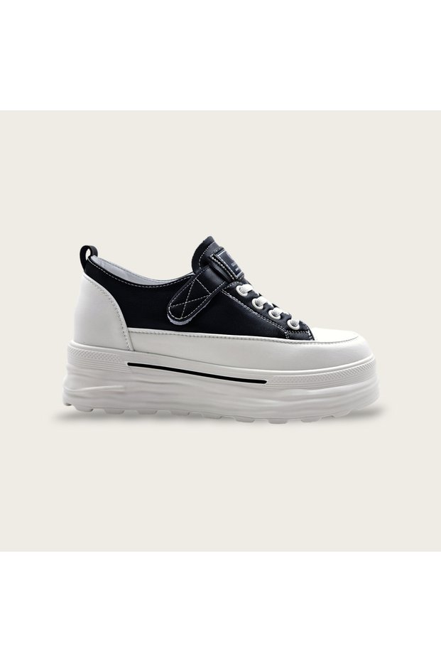 Genuine Leather Velcro Black Casual Women's Shoes
