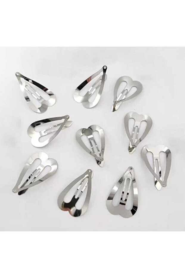 10-Piece Heart Snap Buckle Y2K Style 10 Pieces
