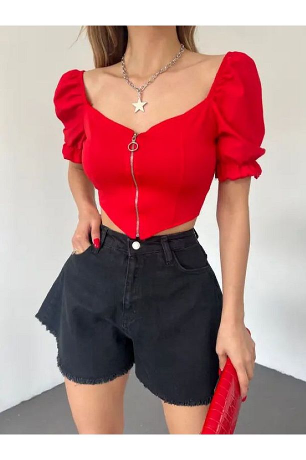 Geniş Paça Püsküllü Denim Şort - 2