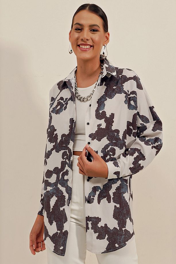 3900 Oversize Uzun Basic Gömlek - D. Siyah - 3