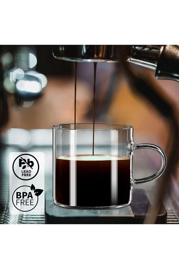 2 Adet Renkli Saplı Espresso Fincan  Isıya Dayanıklı Borosilikat Bardak  Kahve Çay   Kupa (130ml) - 4