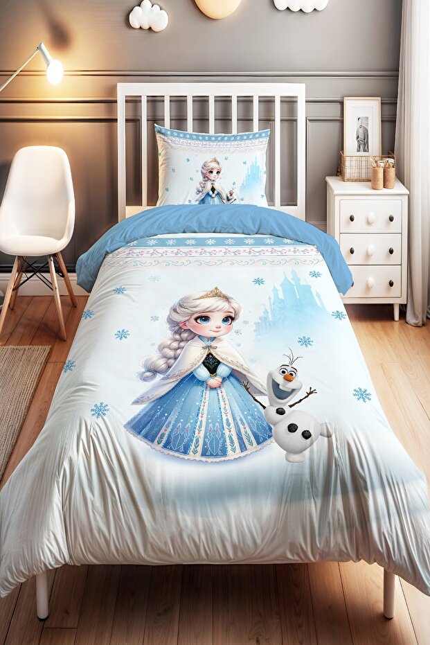 Little Princess Elsa Patterned Single Baby Kids Bedding Set