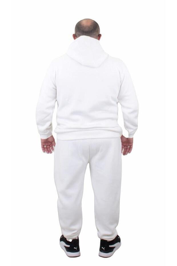 Large Size 3 Thread Tracksuit Set Basic Tk710 Ecru - 4