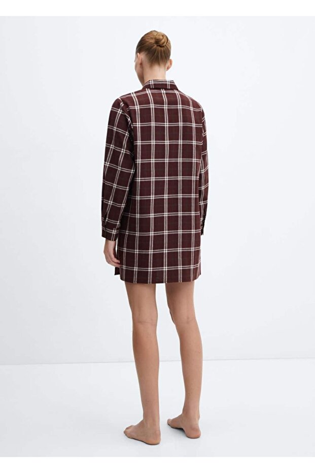 Flanel Kareli Gecelik - 4
