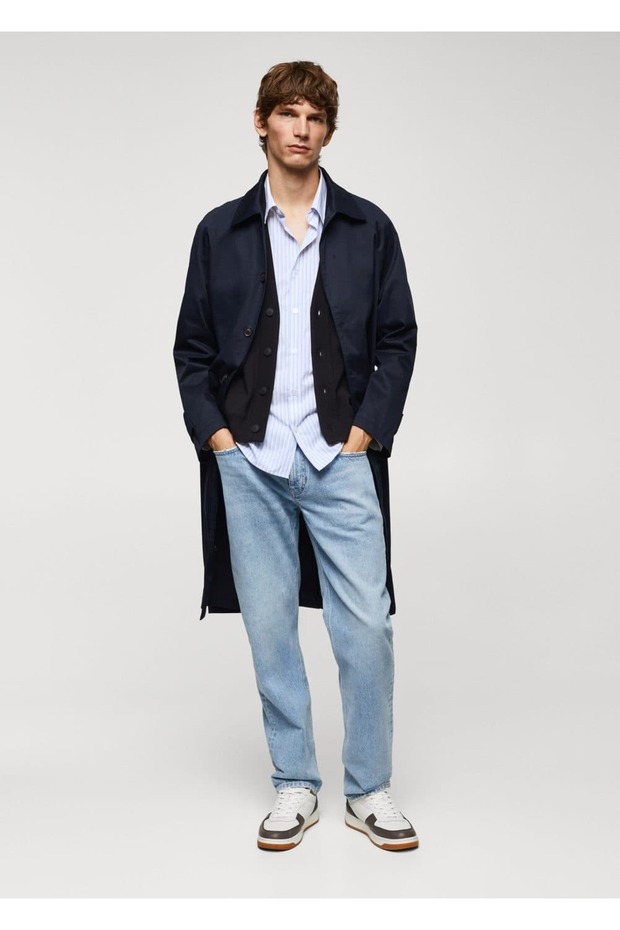 Çizgili pamuklu oversize gömlek - 2