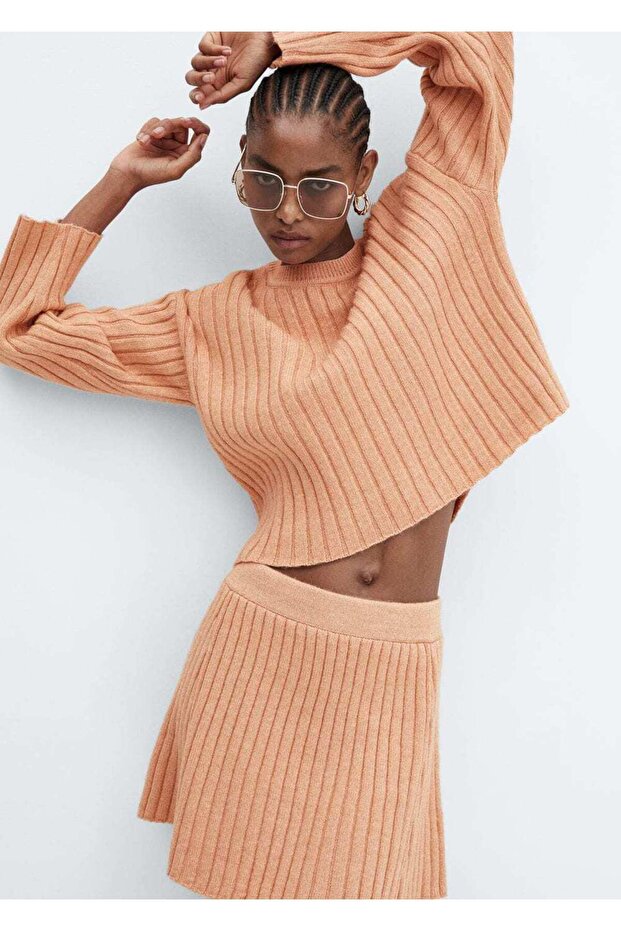 Fustă a - line cu nervuri - 5