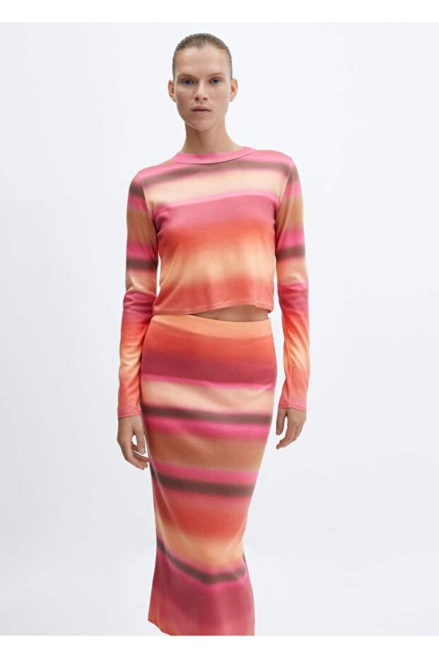 Degrade Desenli Triko Etek - 6