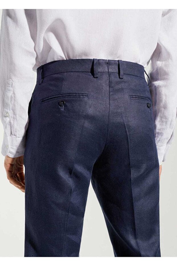 %100 keten pantolon - 8