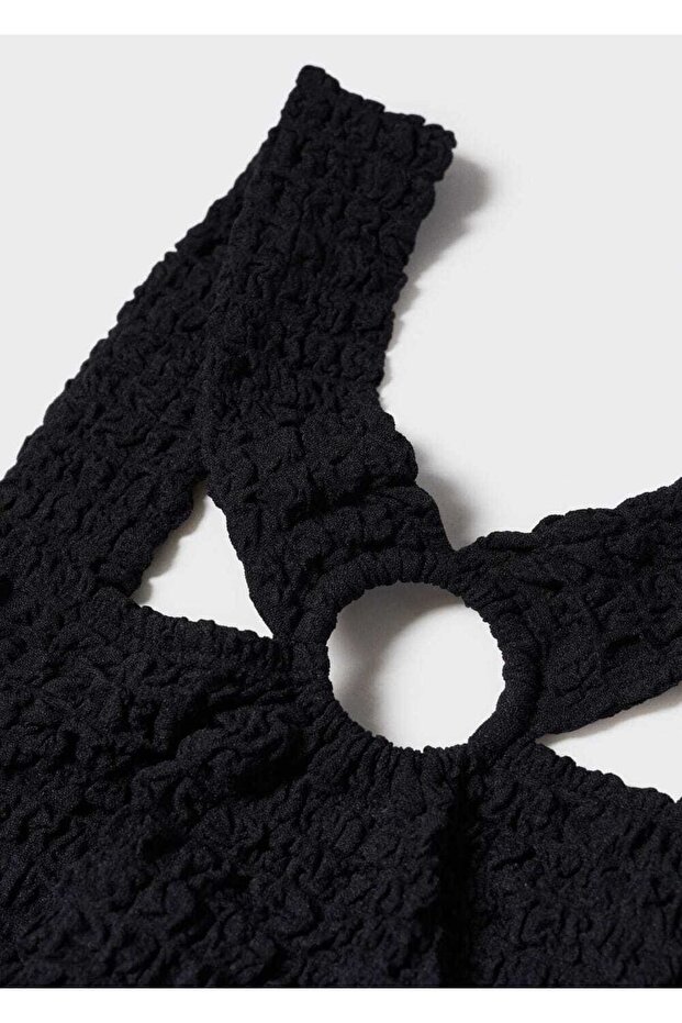 Halka Detalı Dokuma Bluz - 6