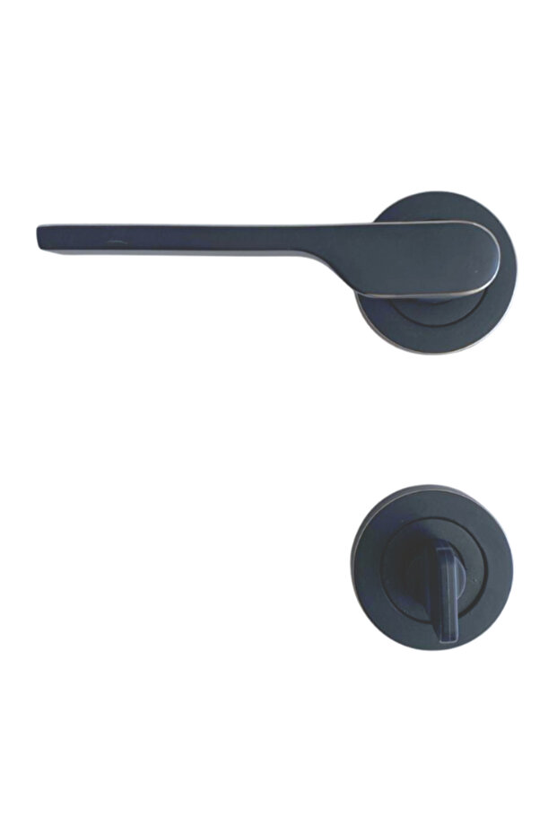 2019 Black Rosette Door Handle Toilet(WC) and Bathroom Door Handle One Door WC with Rosettes(1 Set)