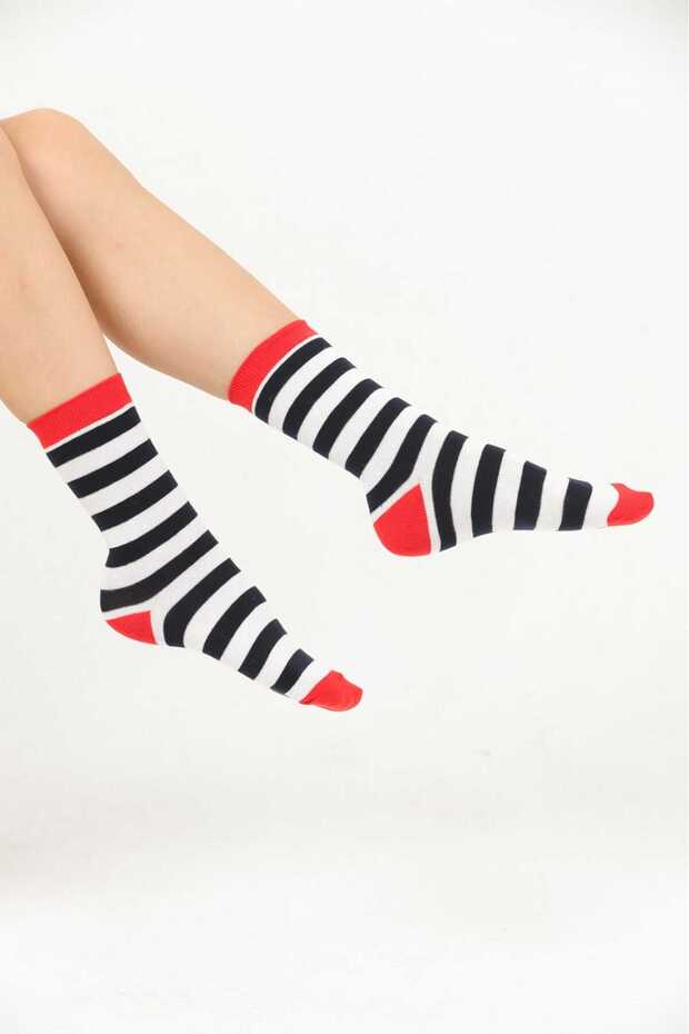 جوارب قطنية منقوشة بدائرة حمراء - 4