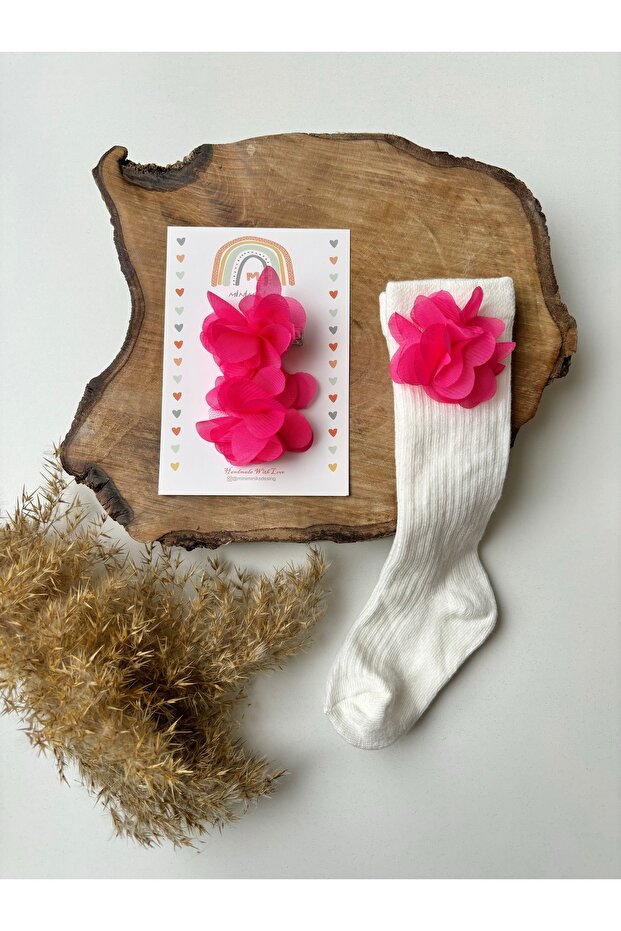 Colorful Hair Clip and Sock Set with Piqué Accessories