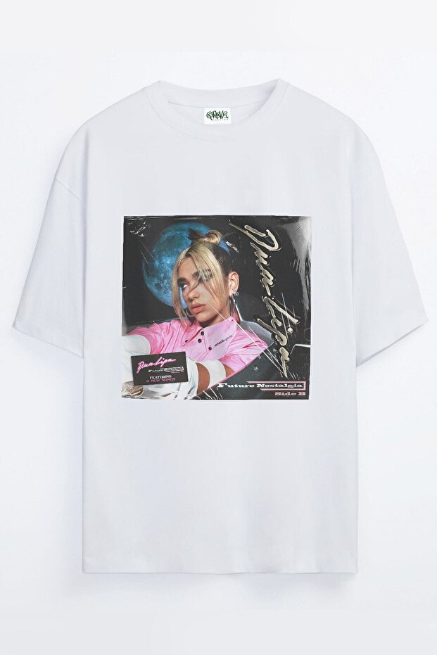 Unisex Future Nostalgia Dua Lipa Printed Oversize T-shirt