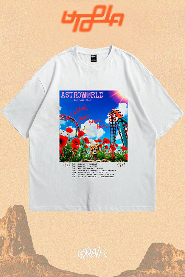 Travis Scott Astro Amusement Park Printed Unisex Oversize T-shirt