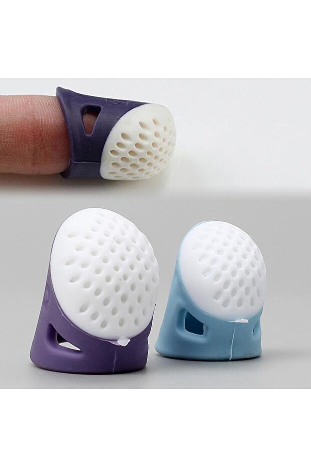 Silicone Ergonomic Finger Protector Thimble Sewing Ring 2 Pieces L Size, 1 Piece S Size