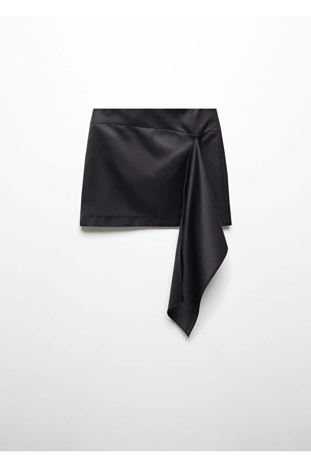 Fiyonklu saten mini etek - 3