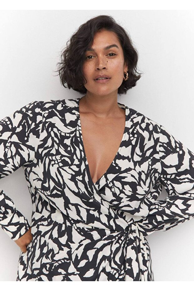 Desenli anvelop kesim elbise - 5