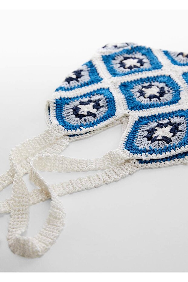 Tokalı kroşe çanta - 5