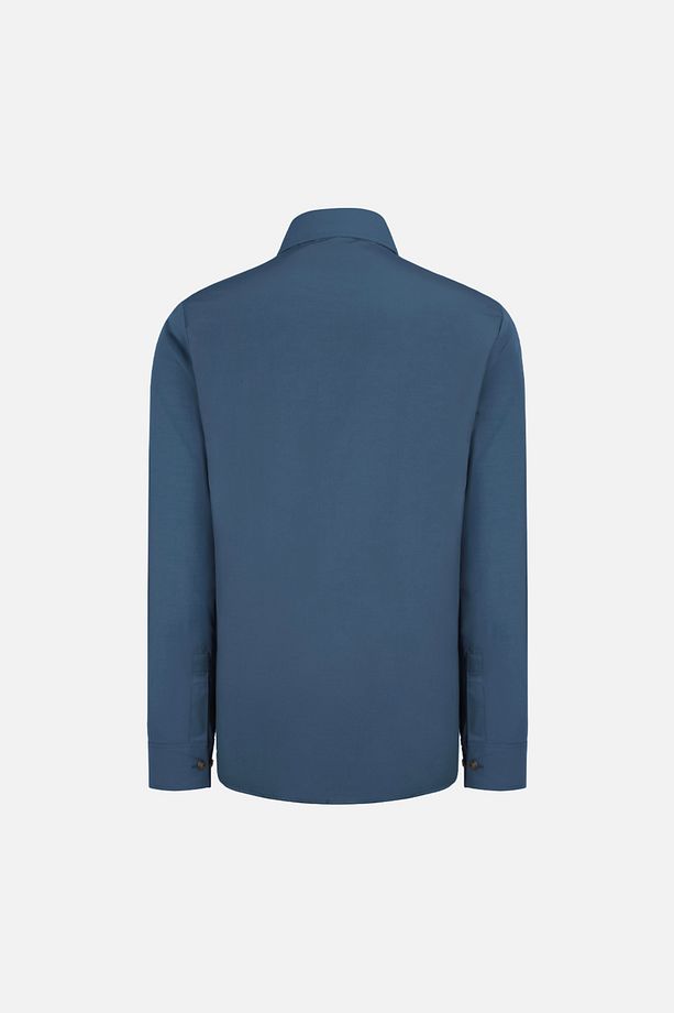 RELAXED FIT COTON ERKEK GOMLEK MAVI - 5