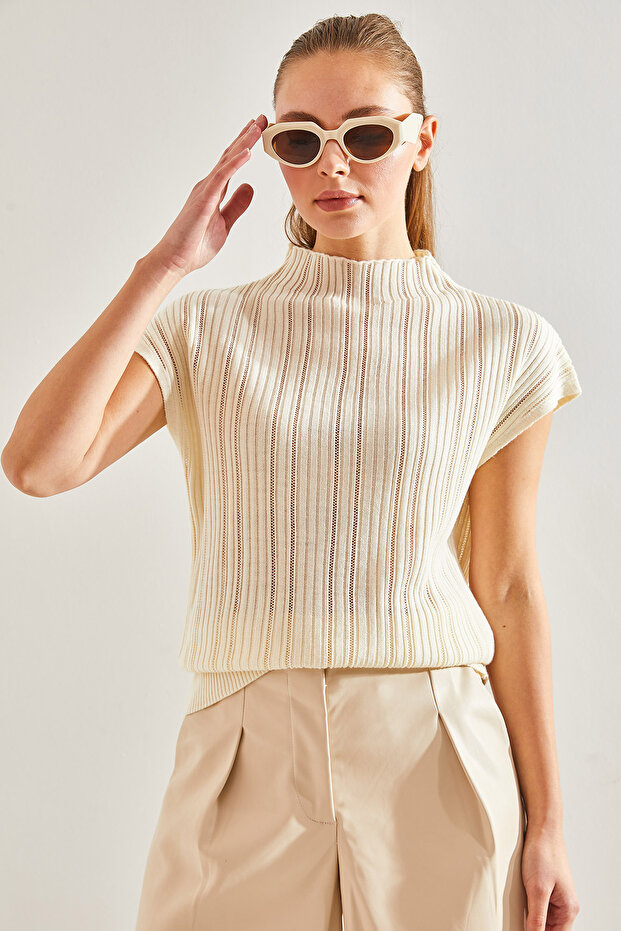 Kadın Ajurlu Triko Bluz 20246046 - 2