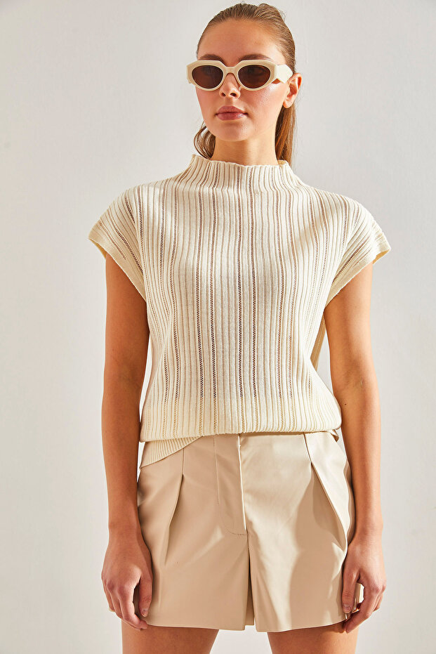 Kadın Ajurlu Triko Bluz 20246046 - 1