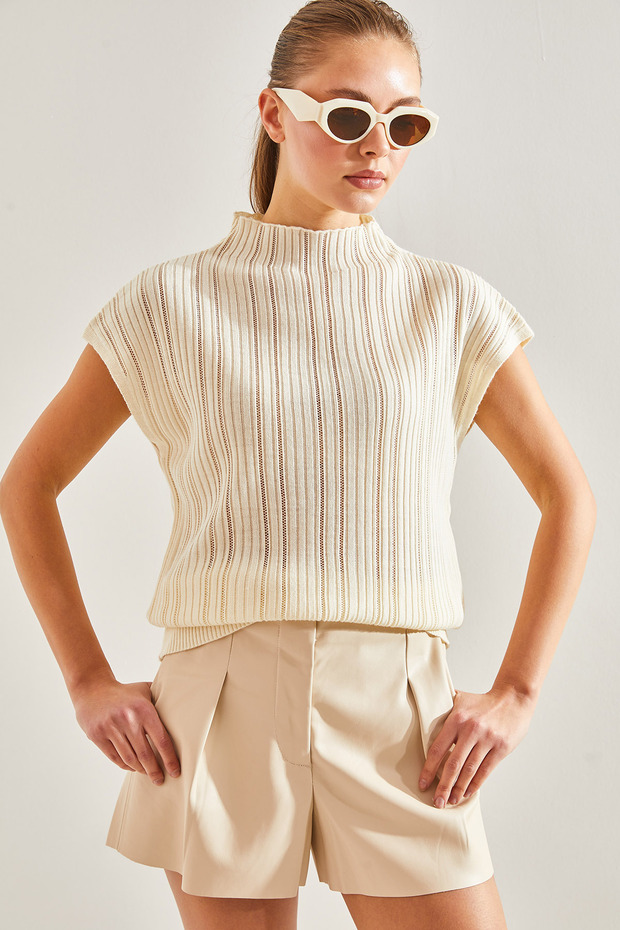 Kadın Ajurlu Triko Bluz 20246046 - 4