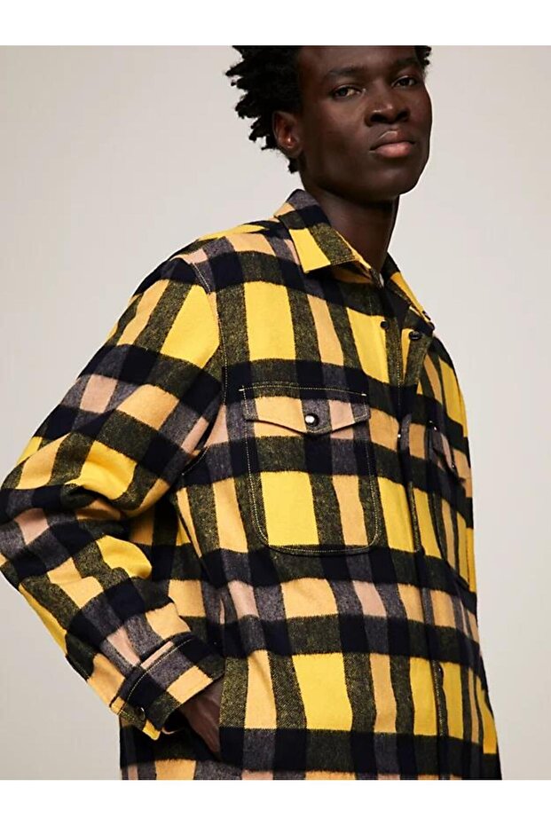 WOOL BLEND CHECK OVERSHIRT - 2