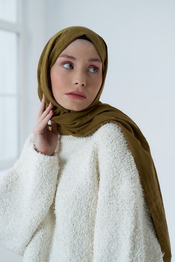 Neo Pamuk Şal Koyu Bronz - 1