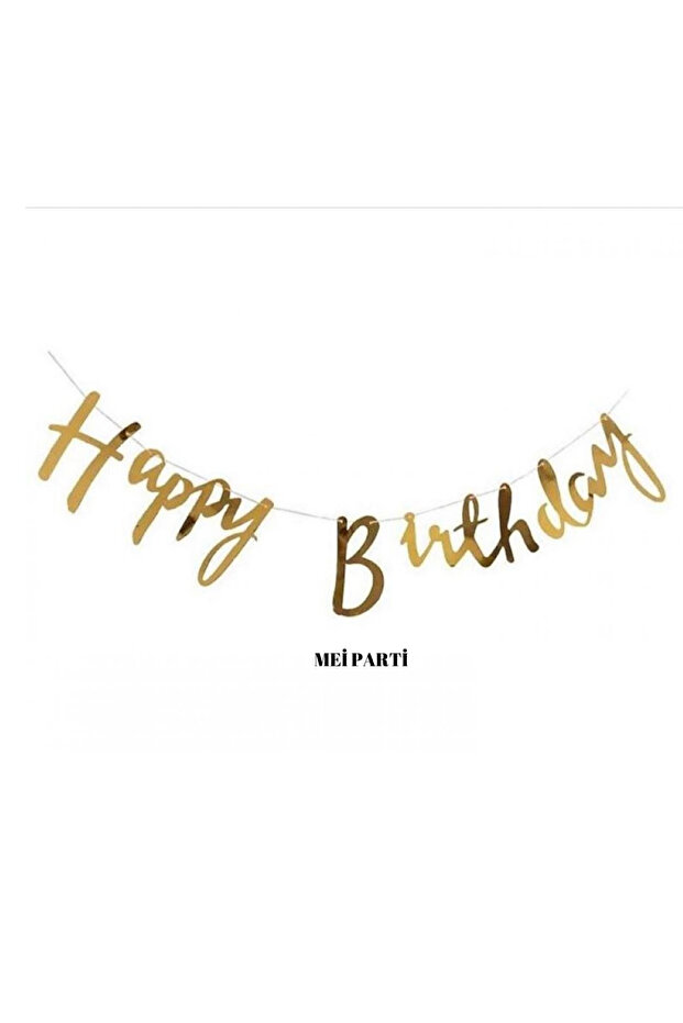 CALLIGRAPHY BANNER GOLD HAPPY BIRHTDAY BANNER WRITING