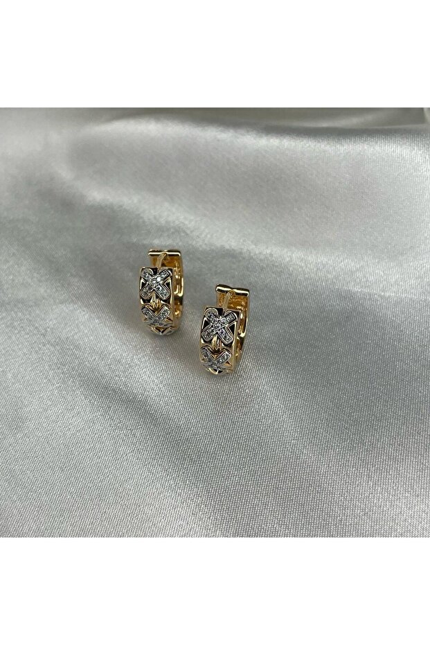Zircon Stone Hoop Earrings