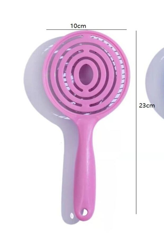 Pembe 3d Profesyonel Açma Tarama Saç Fırçası Pembe Oval Tarak - 3