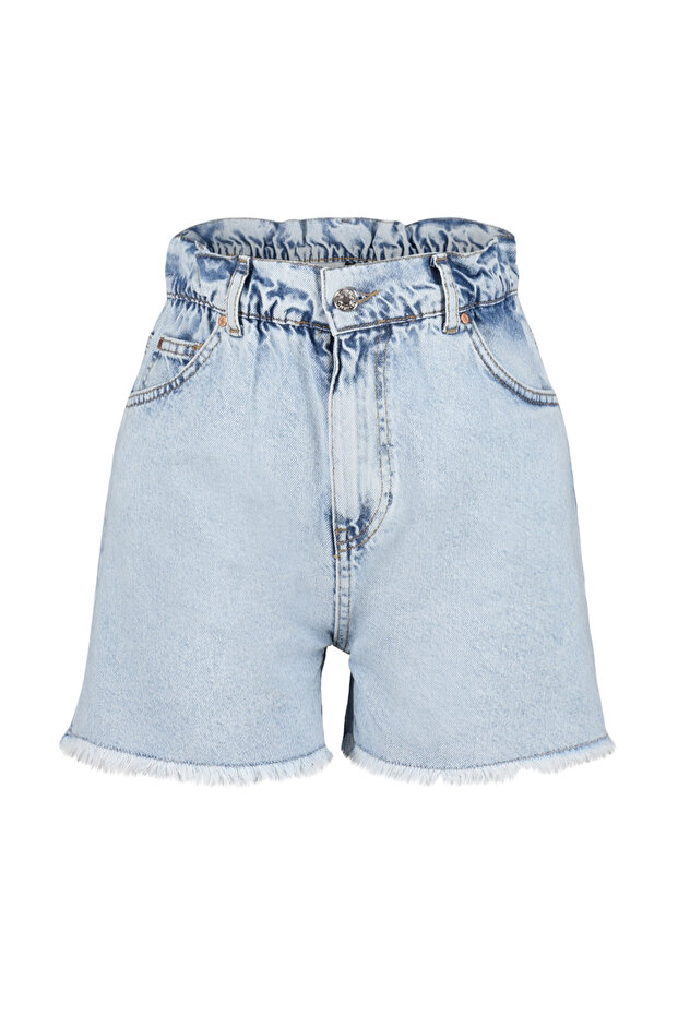 Açık Mavi Beli Lastikli Denim Şort TWOSS24SR00057 - 7