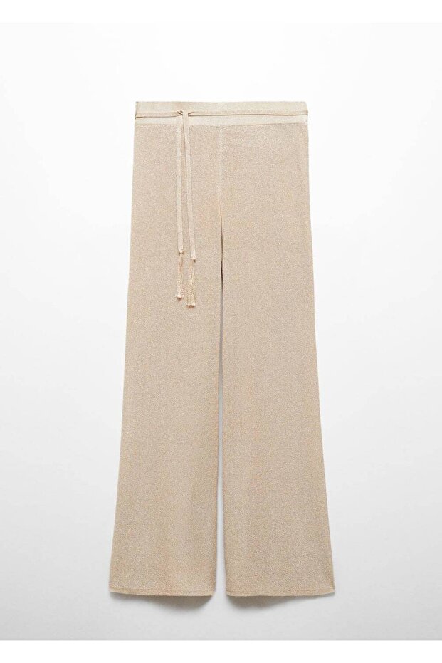 Simli Triko Kloş Pantolon - 3