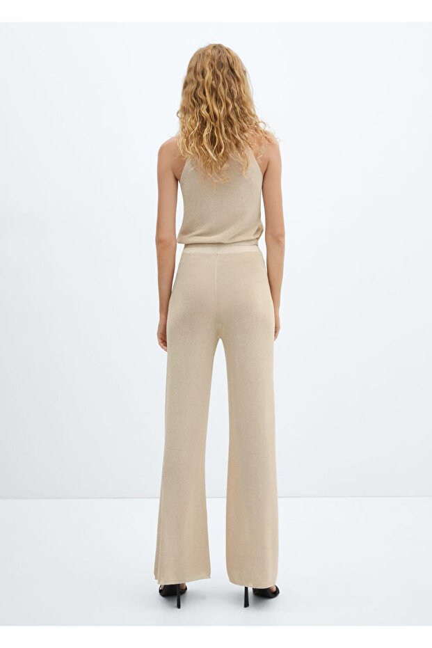 Simli Triko Kloş Pantolon - 4