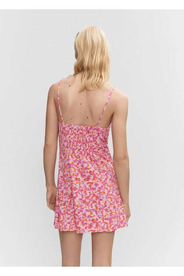 Desenli Kısa Elbise - 4