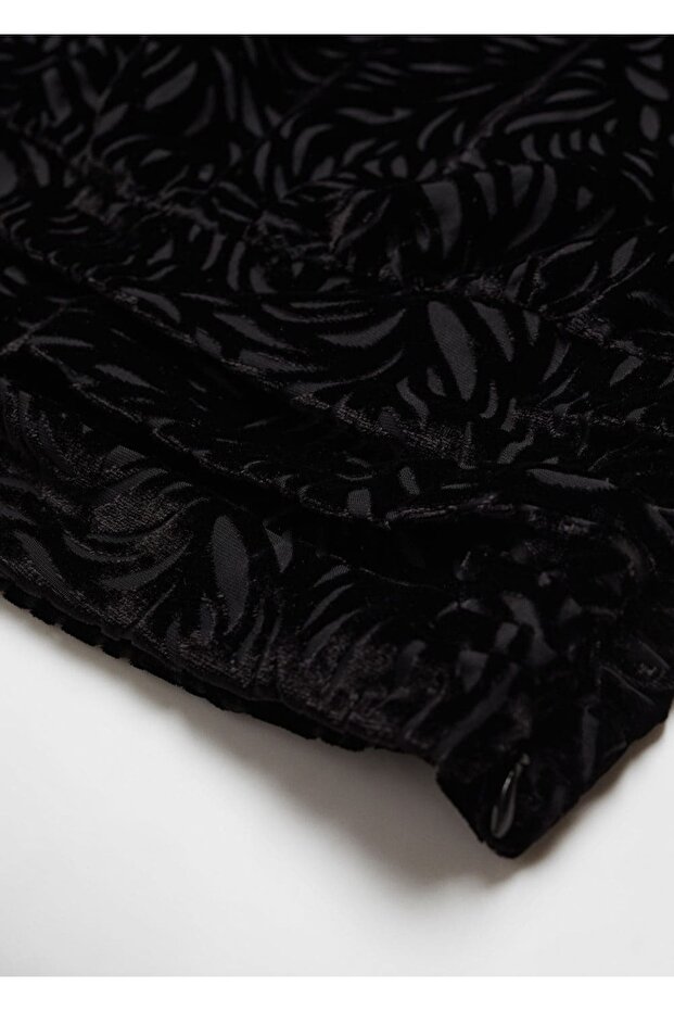 Maksi Çiçekli Kadife Bluz - 6