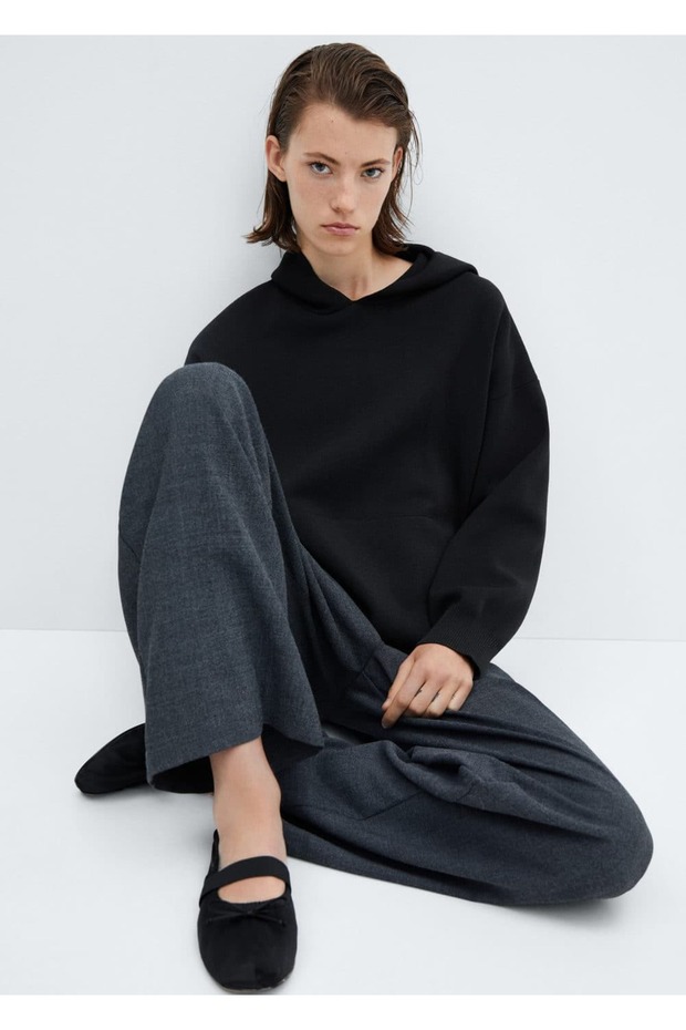 Ön Cepli Kapüşonlu Sweatshirt - 5