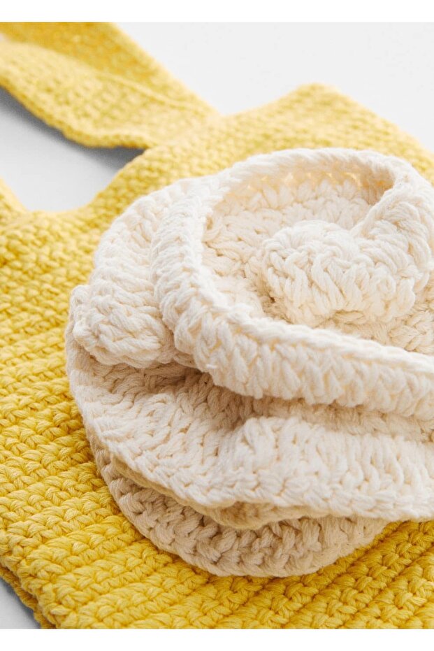 Çiçekli dantel çanta - 4