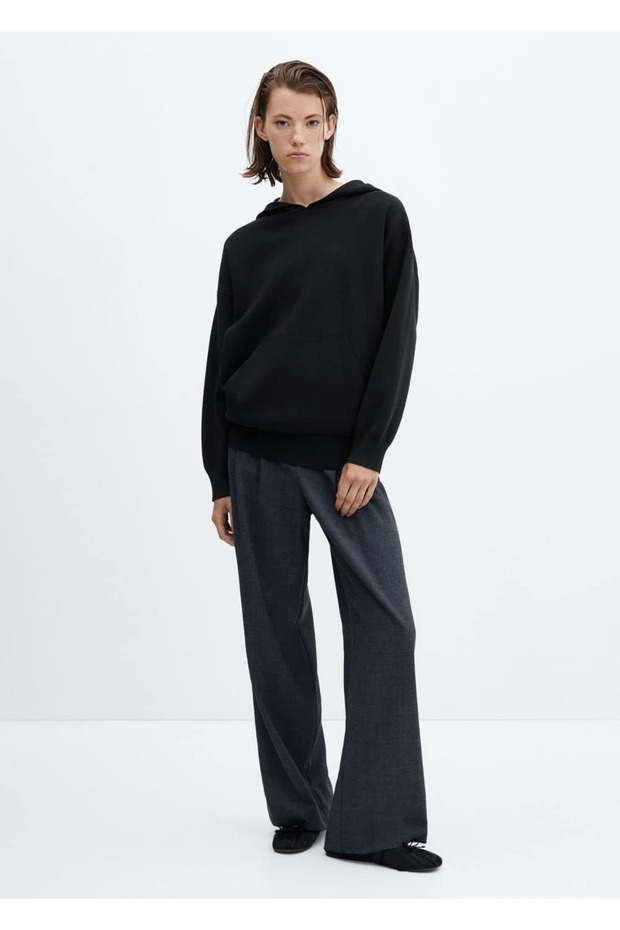 Ön Cepli Kapüşonlu Sweatshirt - 2