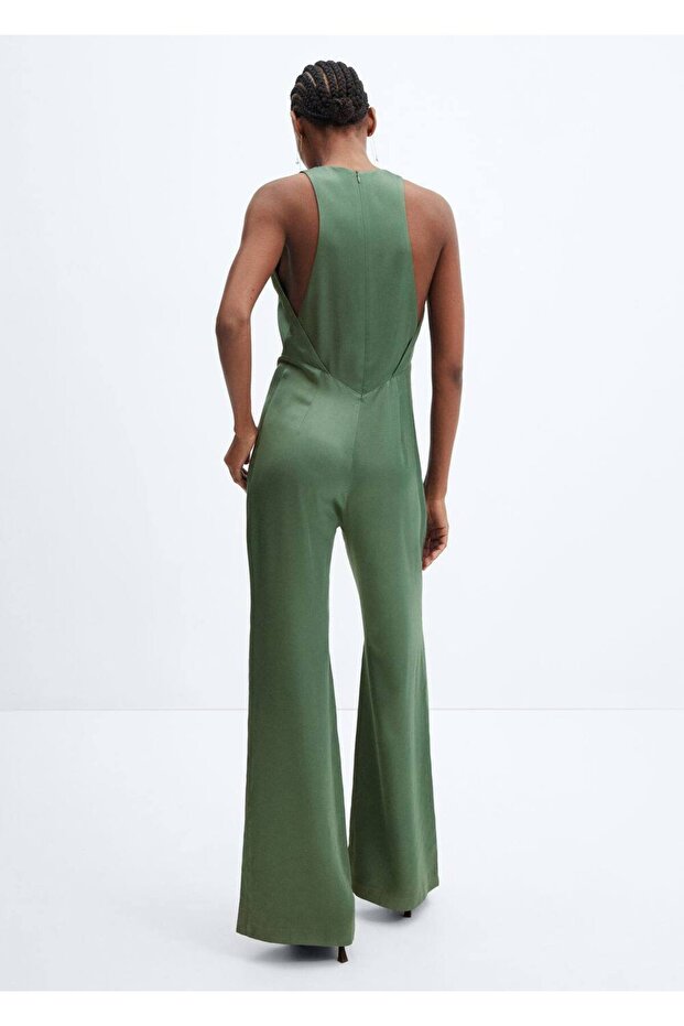 Halter yaka saten tulum - 4